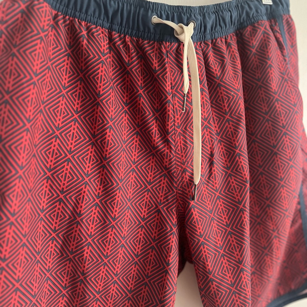Fair Harbor Red and Blue Men's Swim Shorts